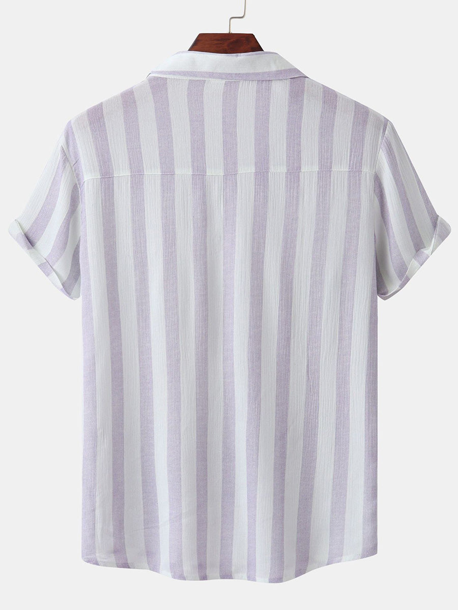 Camicia da uomo a maniche corte con stampa verticale