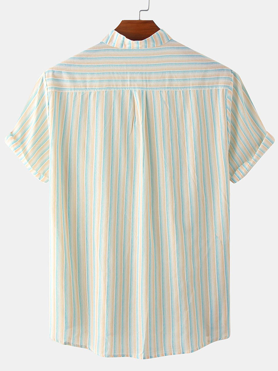 Camicia da uomo a maniche corte con stampa verticale
