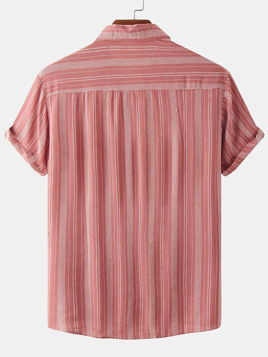 Camicia da uomo a maniche corte con stampa verticale