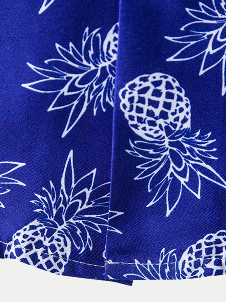 Chemise homme manches courtes imprimé ananas