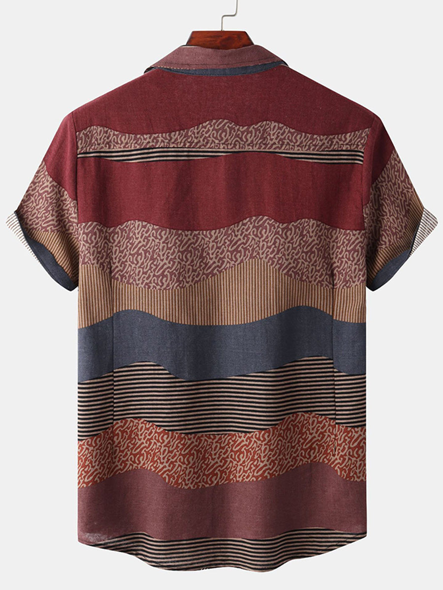 Camicia casual a maniche corte Contrast da uomo