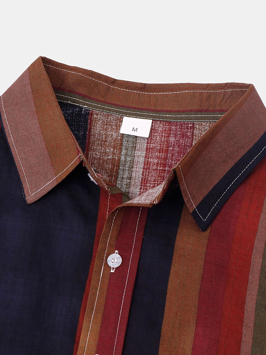Camicia da uomo a maniche corte con stampa verticale