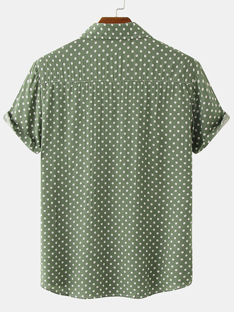 Camicia da uomo a maniche corte a pois