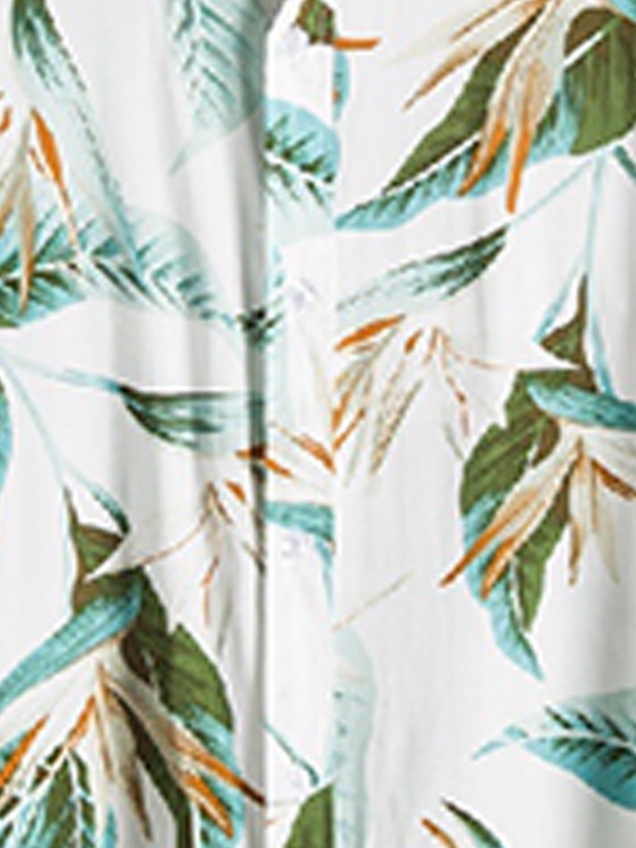 Camicia da uomo manica corta foglia