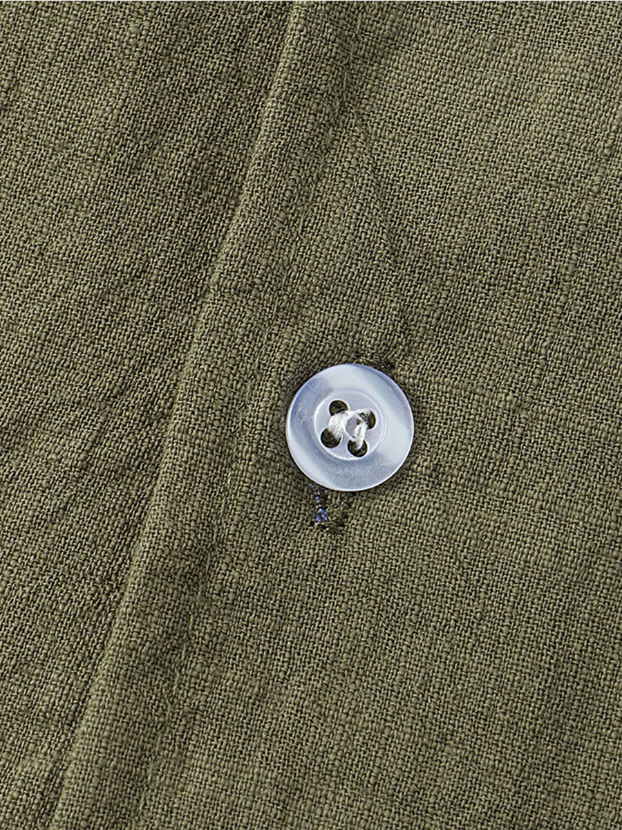 Chemise à manches courtes en coton uni pour homme