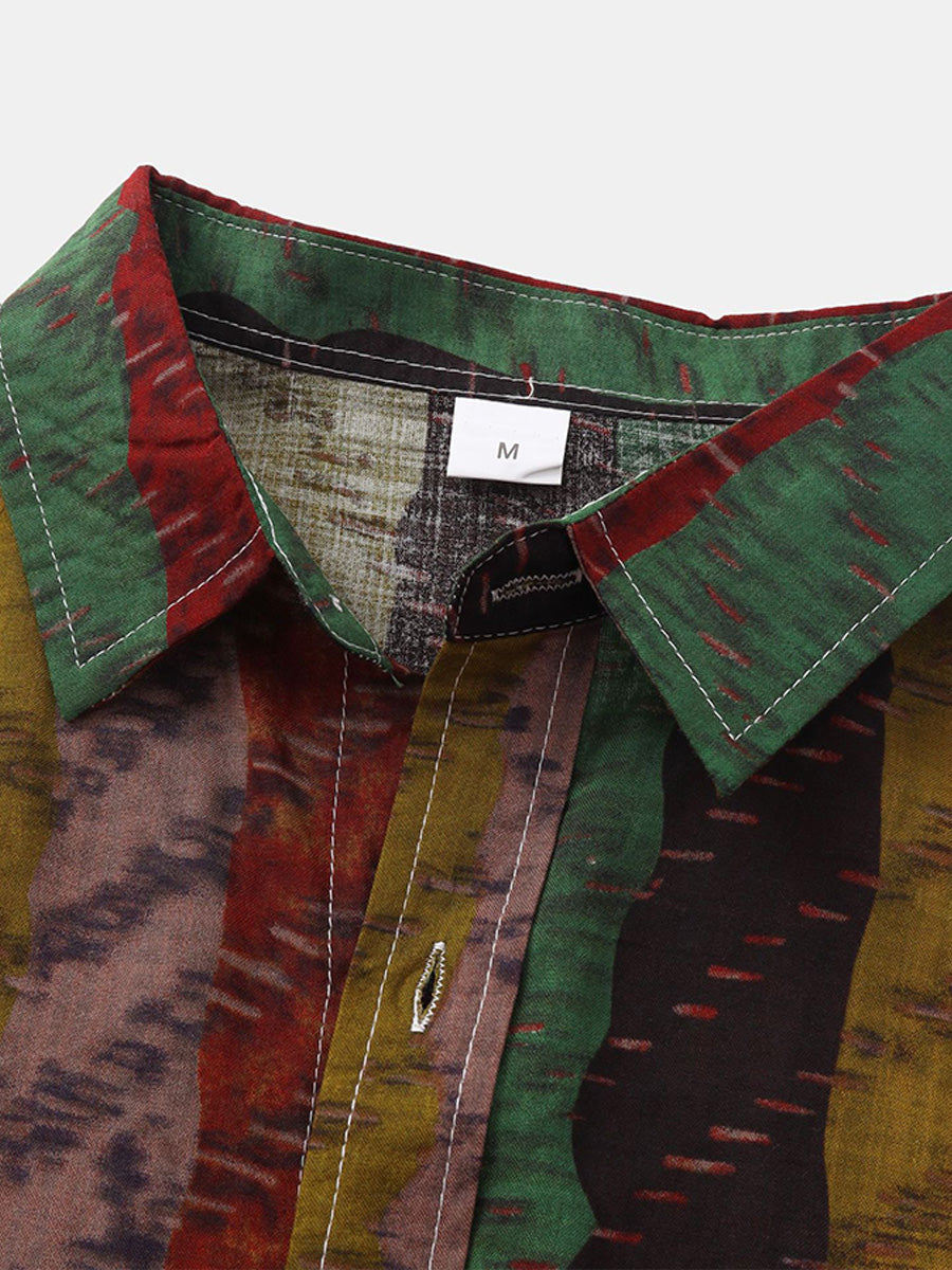 Camicia da uomo a maniche corte con stampa verticale