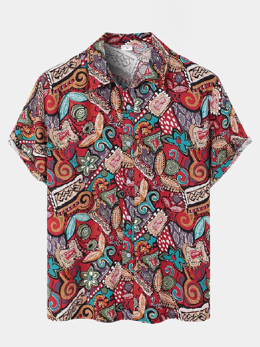 Set camicia e pantaloncini hawaiani floreali da uomo