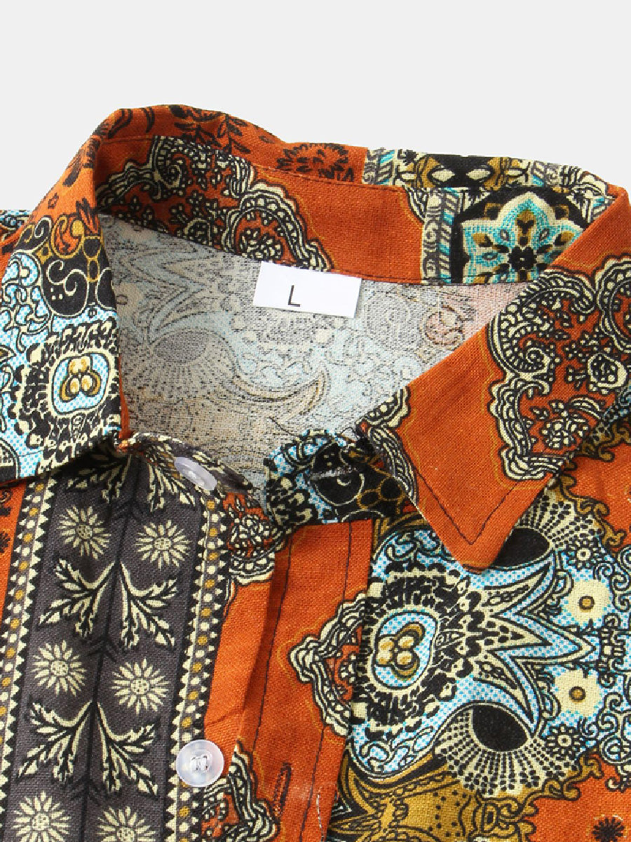 Men's Floral Print short sleeve shirt
