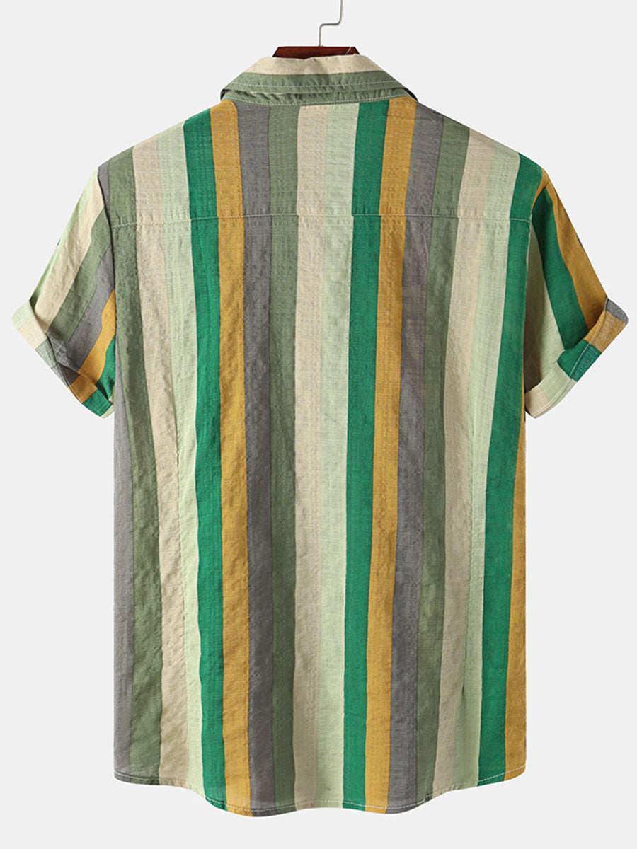Camicia da uomo a maniche corte con stampa verticale
