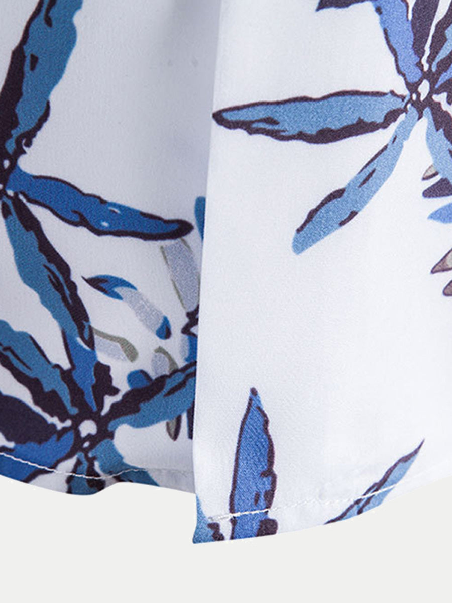 Chemise à manches courtes à imprimé floral pour hommes