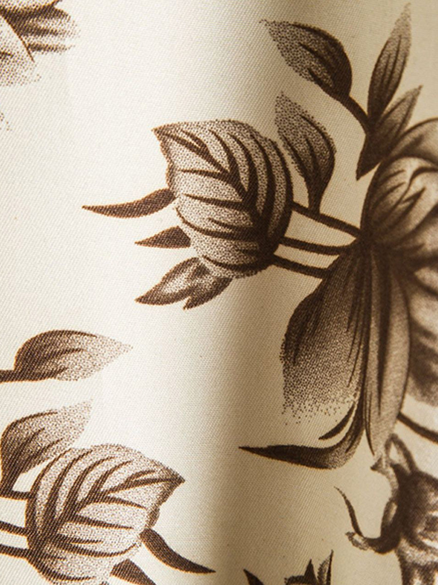Camicia da uomo a maniche corte con stampa floreale