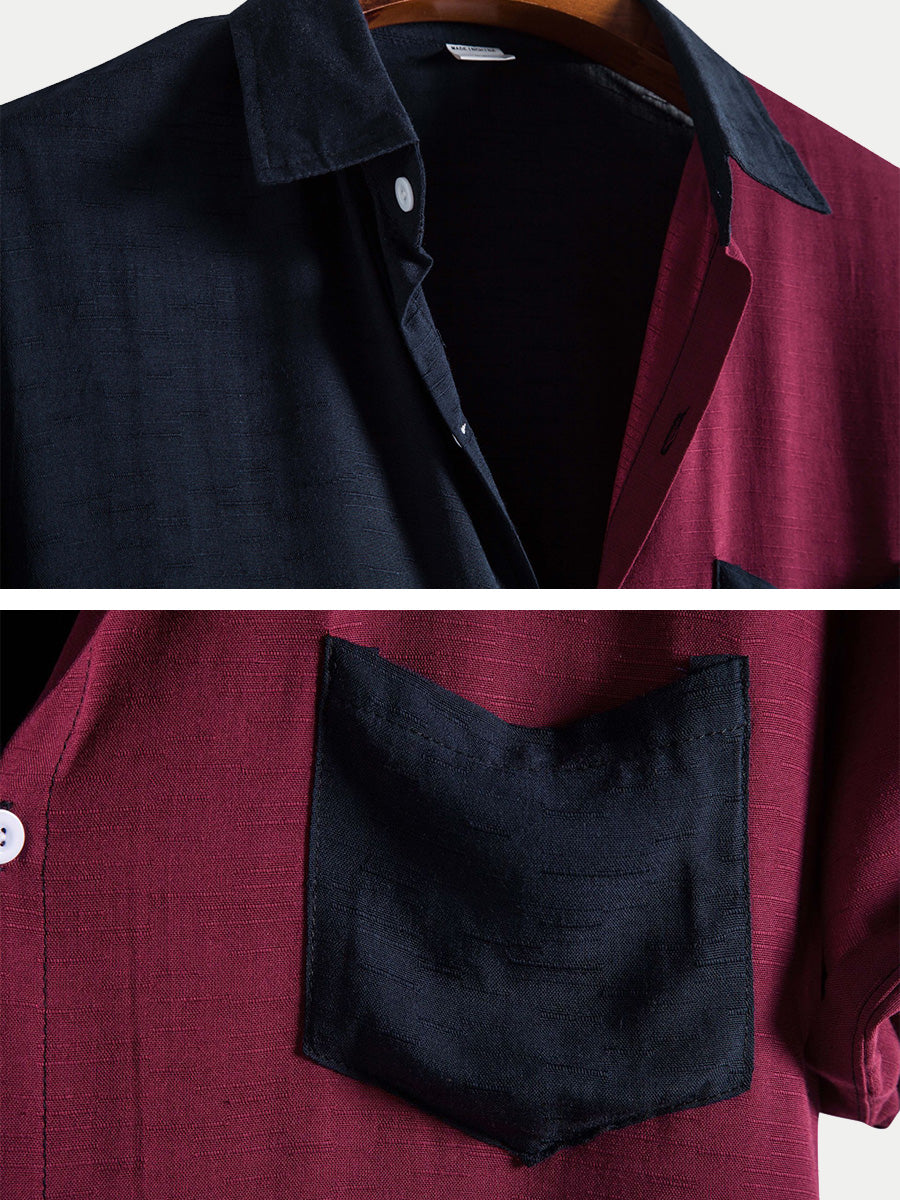Men's Colored casual short sleeve shirt