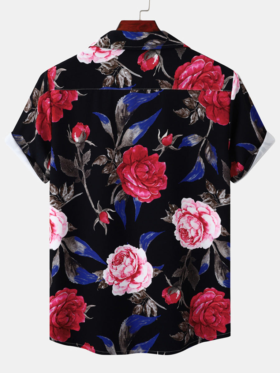 Chemise hawaïenne à manches courtes pour homme