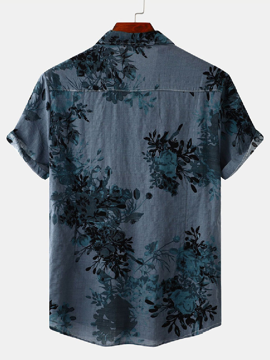 Men's Floral Print short sleeve shirt