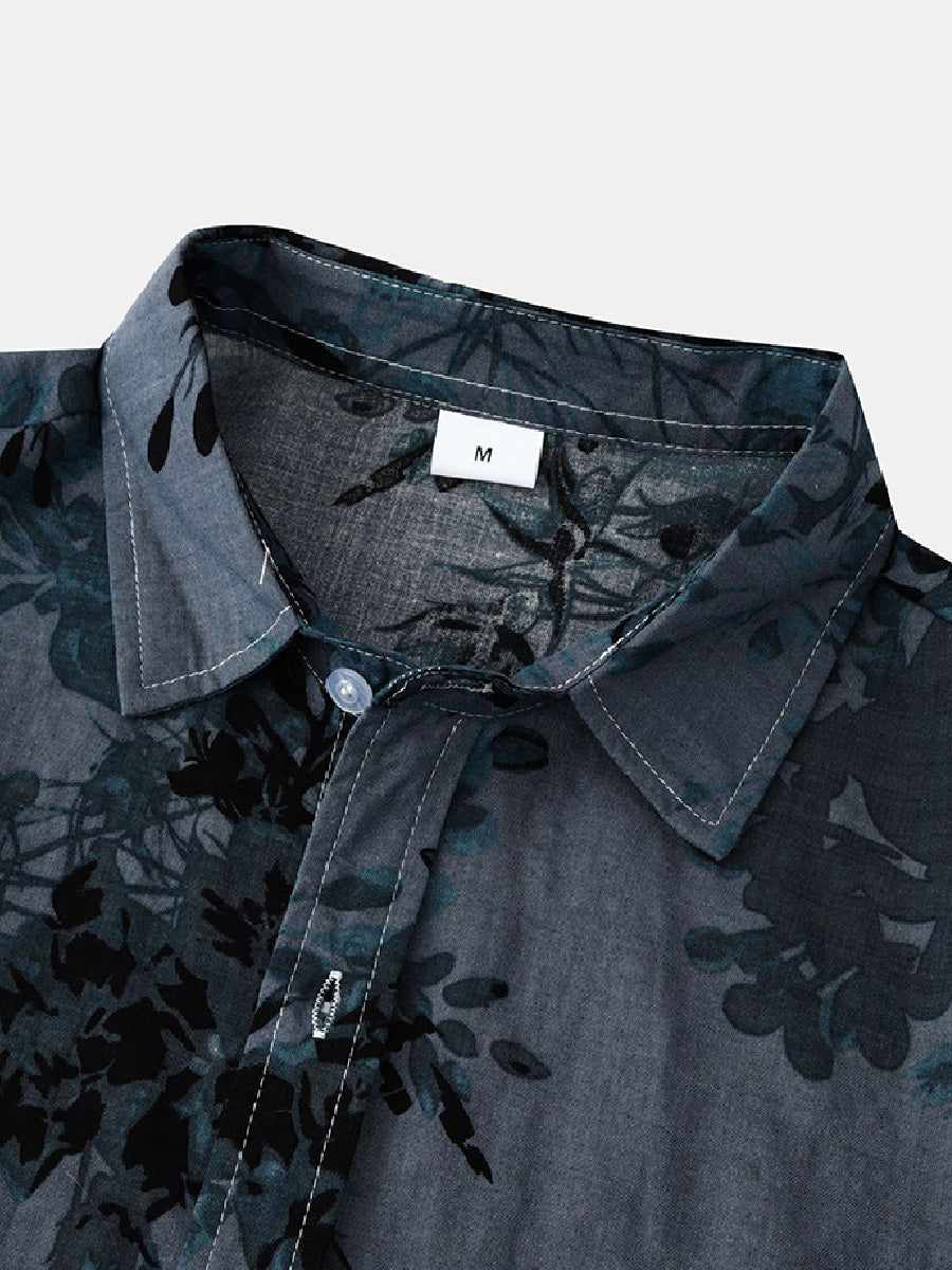 Men's Floral Print short sleeve shirt