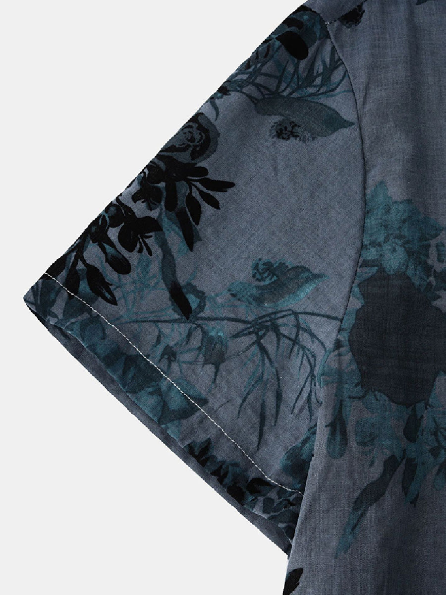 Men's Floral Print short sleeve shirt