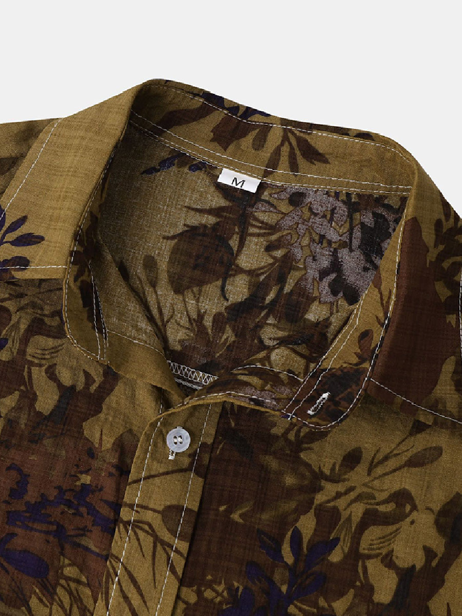 Men's Floral Print short sleeve shirt