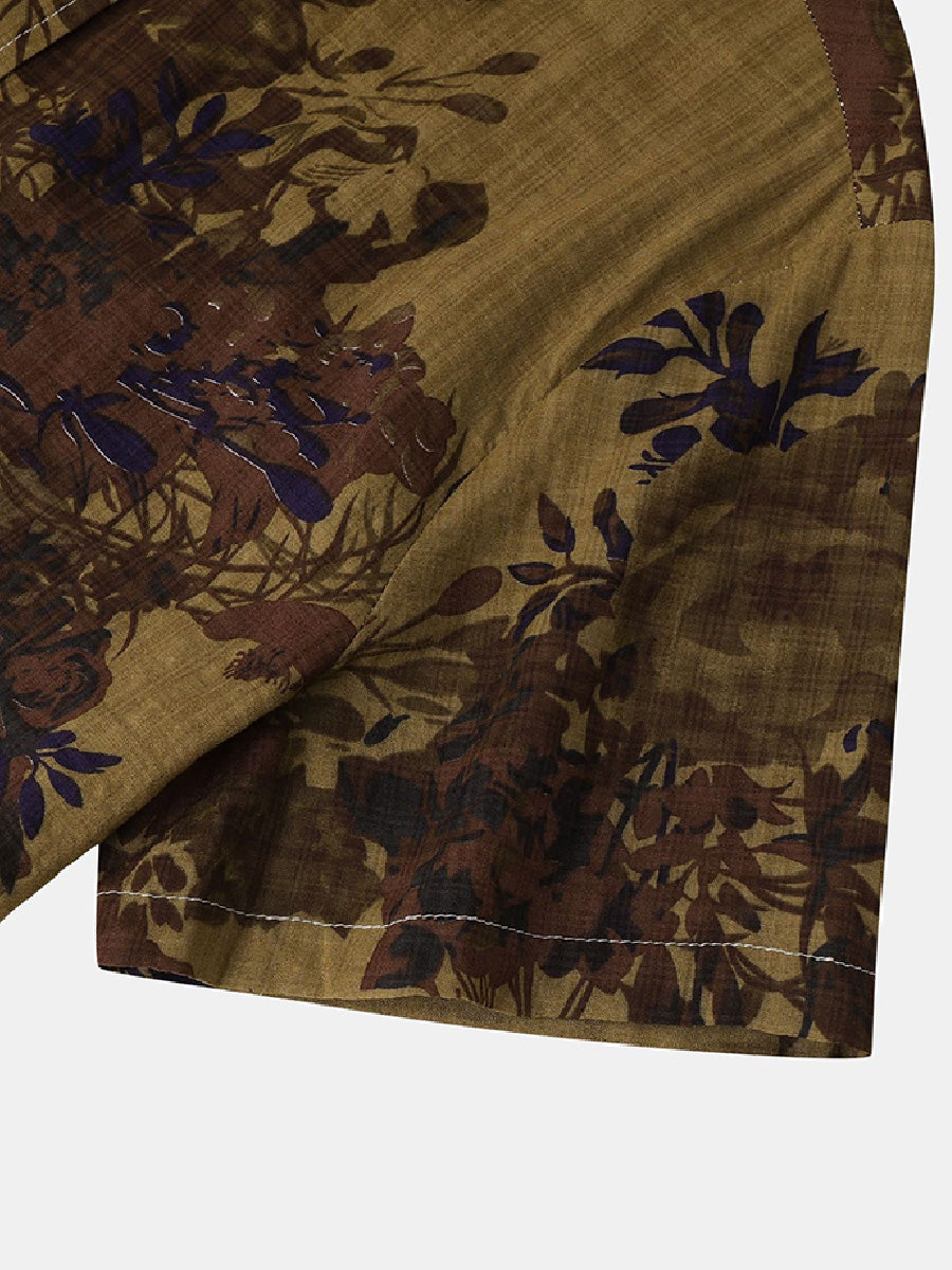 Men's Floral Print short sleeve shirt