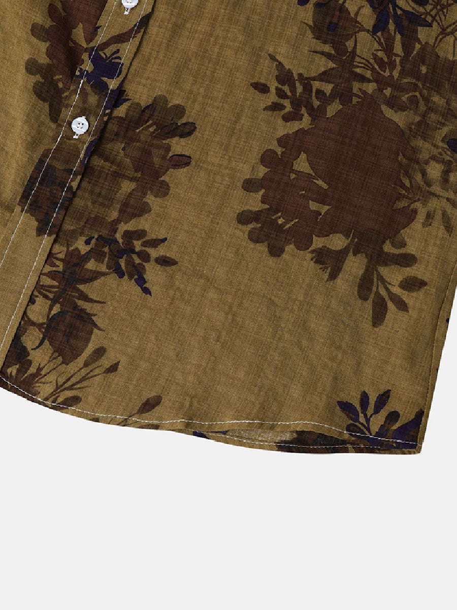 Men's Floral Print short sleeve shirt