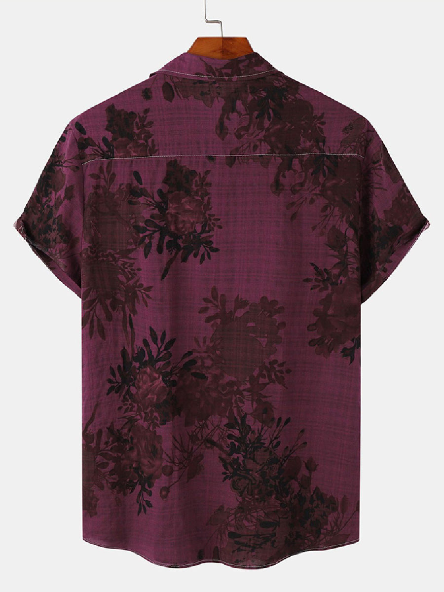 Men's Floral Print short sleeve shirt