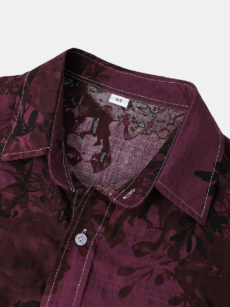 Men's Floral Print short sleeve shirt
