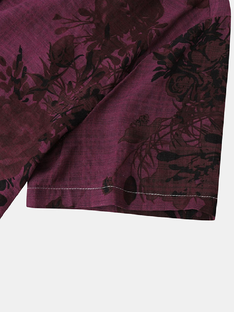 Men's Floral Print short sleeve shirt