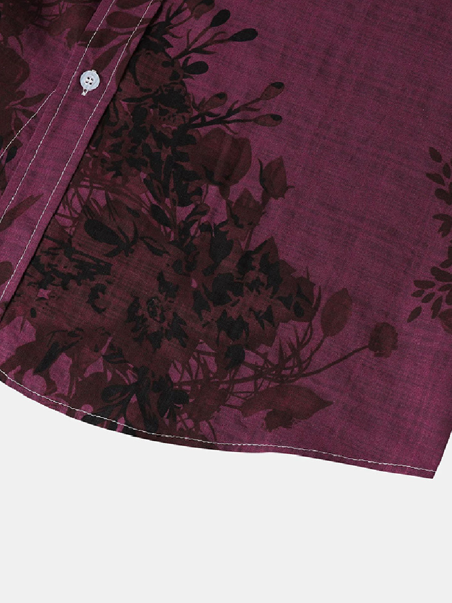 Men's Floral Print short sleeve shirt